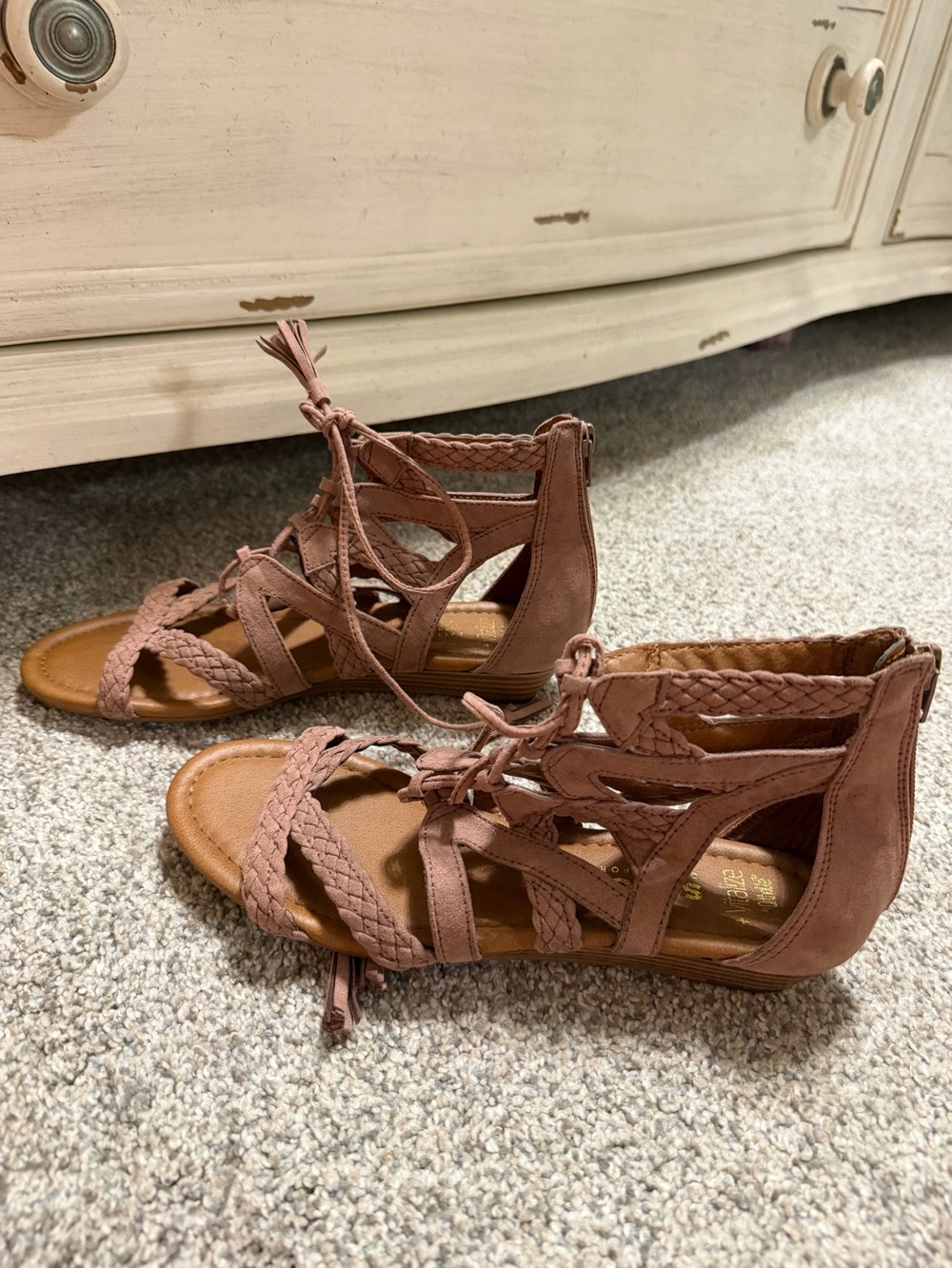 Sonoma Mauve Braided Lace-Up Gladiator Sandals